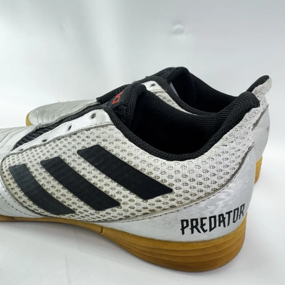 Adidas Predator 19.4 SALA Mens Sz US 4 Silver Black Indoor Soccer Shoes Sneakers